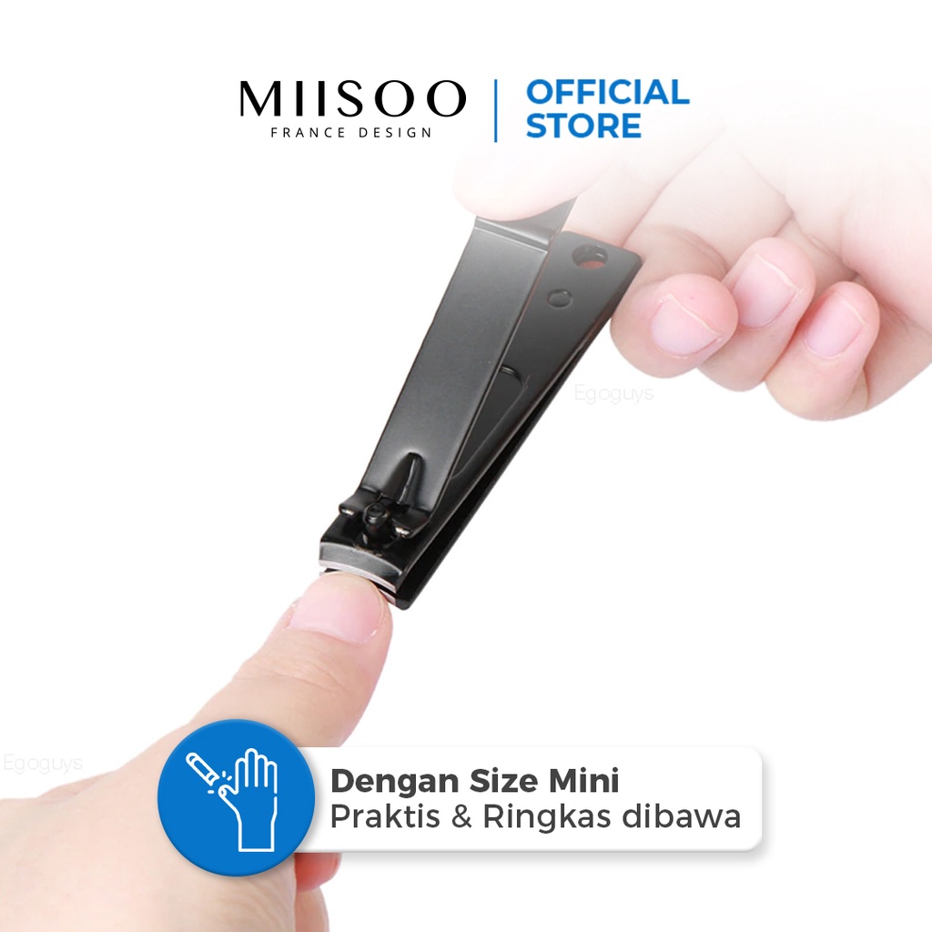 MIISOO Gunting Kuku Alat Potong Kuku Tajam Stainless Steel Manicure Pedicure Black