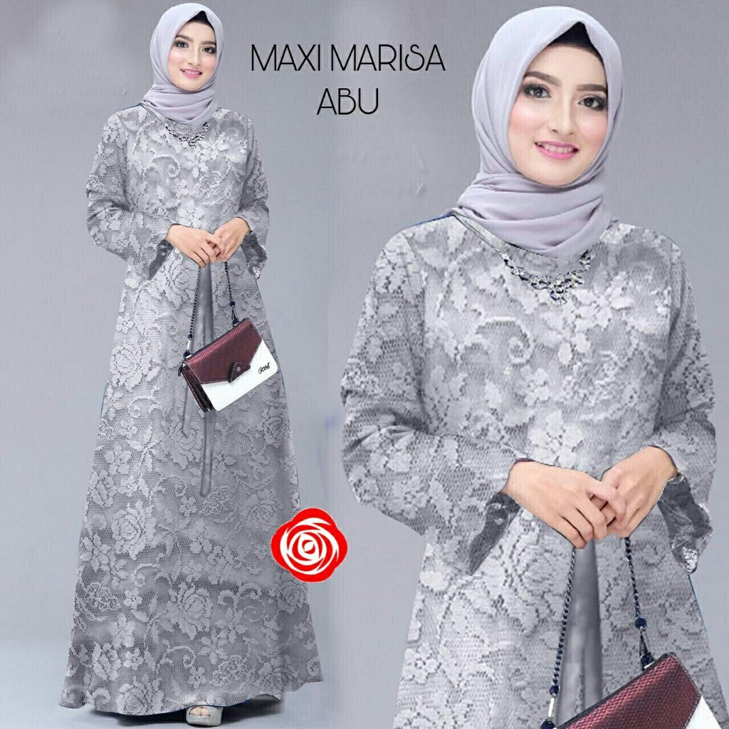 Dress Narita - Dress Brukat - Dress Wanita Muslim