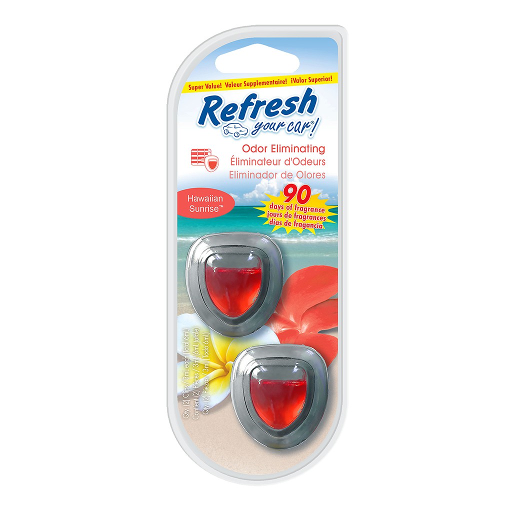 PARFUM MOBIL VENT CLIP REFRESH HAWAIIAN SUNRISE LAST 90 DAYS