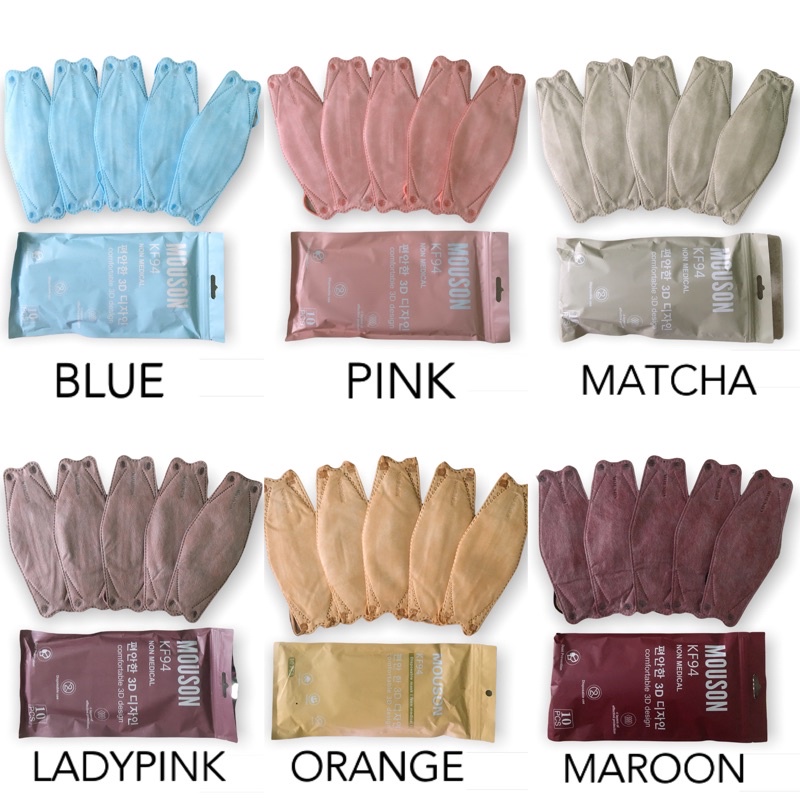 MASKER KF94 MOUSON / CAREION ISI 10 PCS TALI SENADA