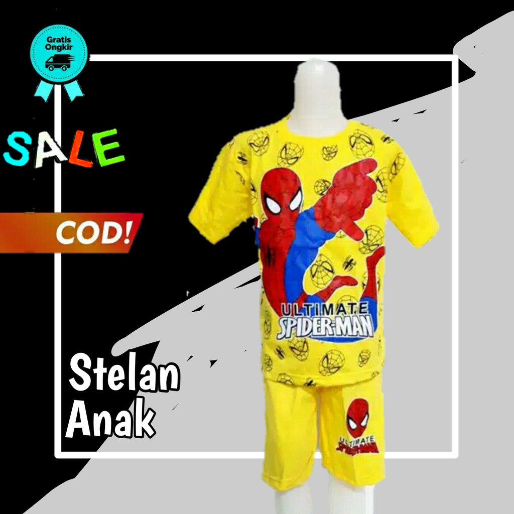 baju anak laki laki setelan umur 1 - 10 tahun stelan anak laki laki baju karakter anak KE24