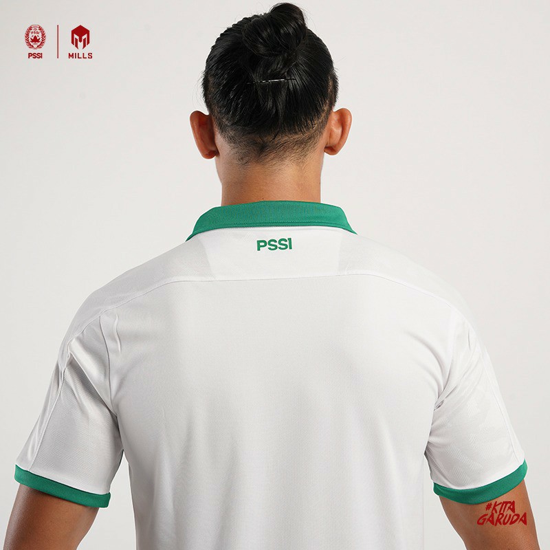 JERSEY TIMNAS GARUDA INDONESIA 2020 MILLS 1018GR JERSEY TIMNAS AWAY PLAYER ISSUE ORIGINAL WHITE