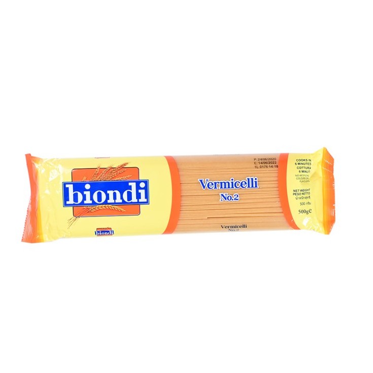 

BIONDI Pasta Vermicelli NO.2 500gr - 100% Gandum