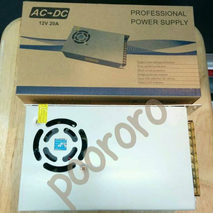 POWER SUPPLY 20A 20 A AMPERE 12V JARING ADAPTOR CCTV KAMERA PENGINTAI  Murah