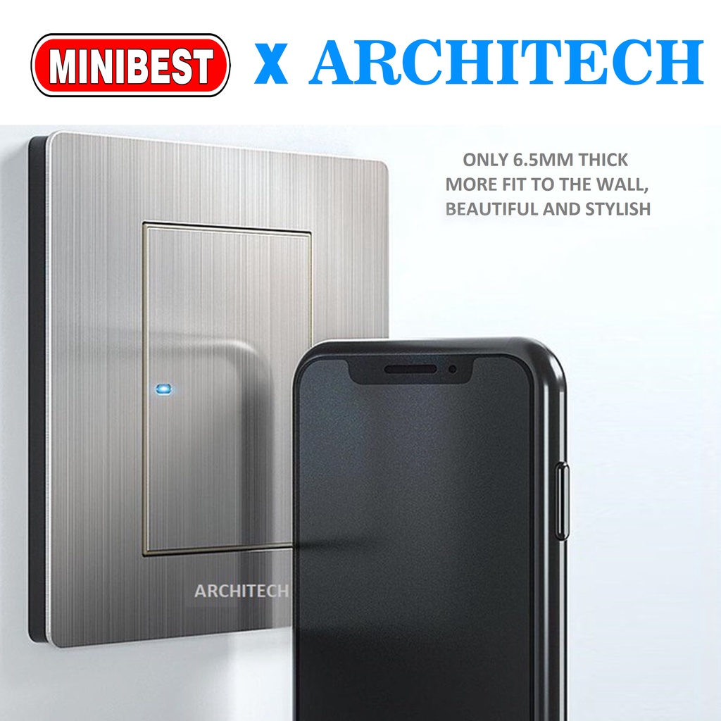[NEW] ARCHITECH SAKLAR LAMPU/ STOP KONTAK SAKELAR/ CETEKAN/ COLOKAN ARCHITECH VENUS A69