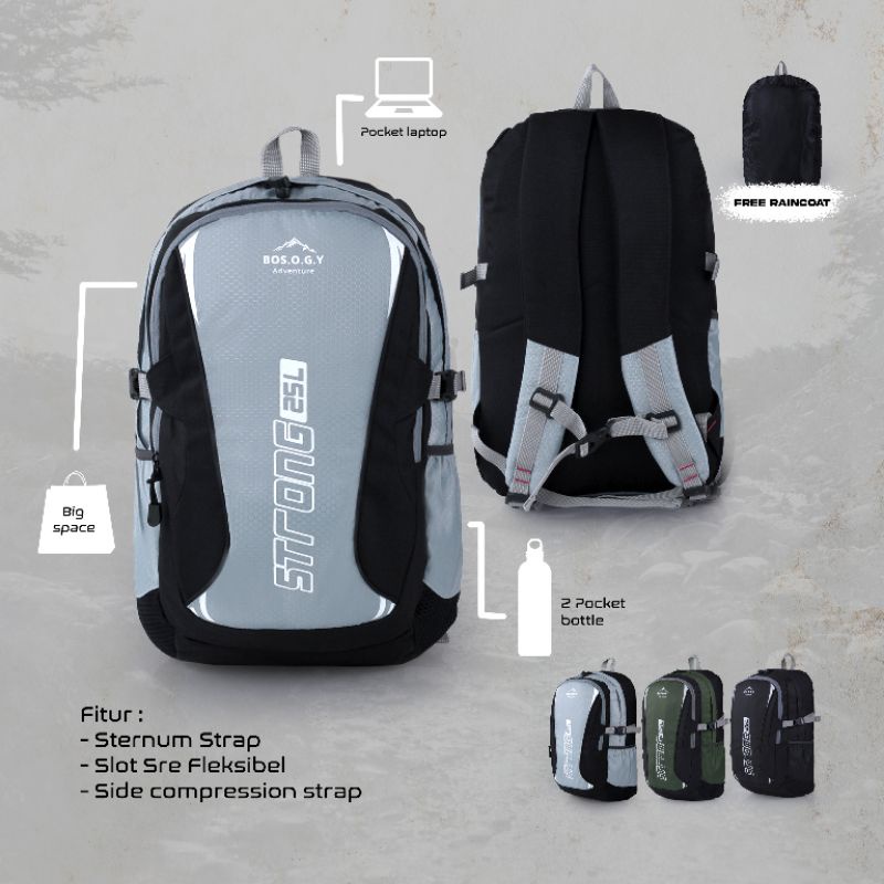 Tas Ransel Strong 25 Liter Original Terbaru | Tas Backpack Pria Wanita | Tas Sepeda Traveling | Tas Kerja Kantor Sekolah Kuliah Premium Material