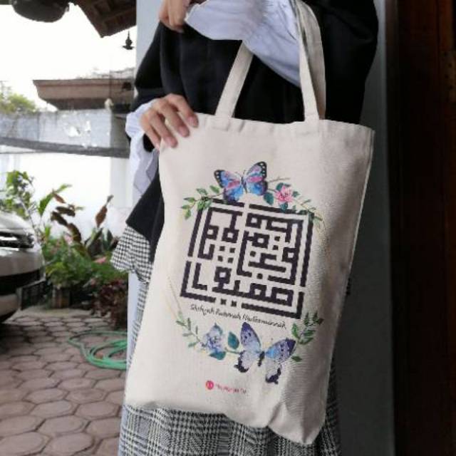 TOTEBAG KUFI CUSTOM DRILL- KANVAS - BLACU
