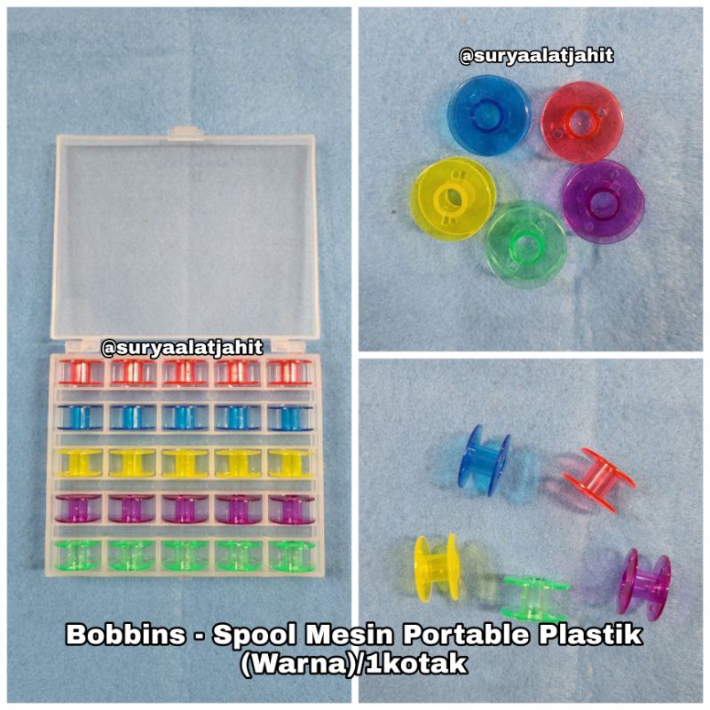 Spool Plastik warna Mesin Portable 1kotak =rp.19.500/25pcs