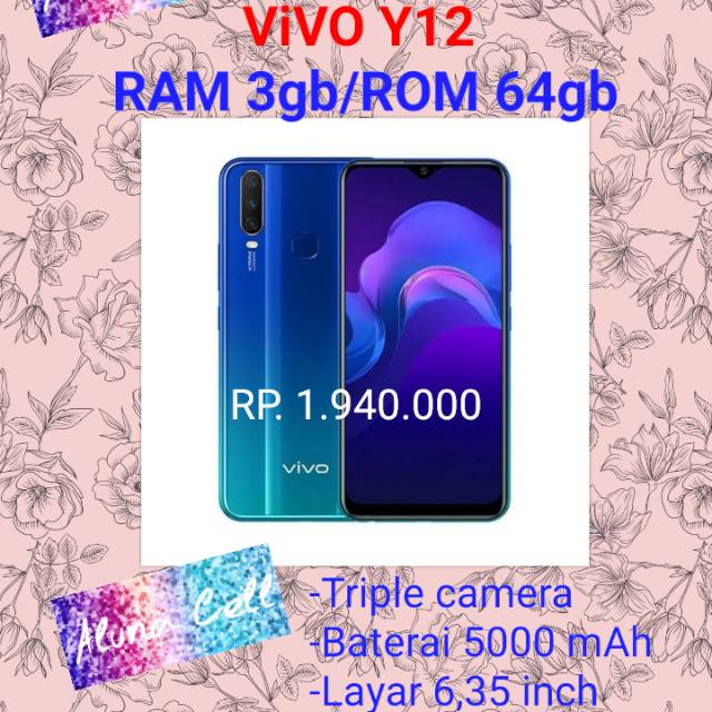 VIVO Y12 RAM 3gb/ROM 64gb