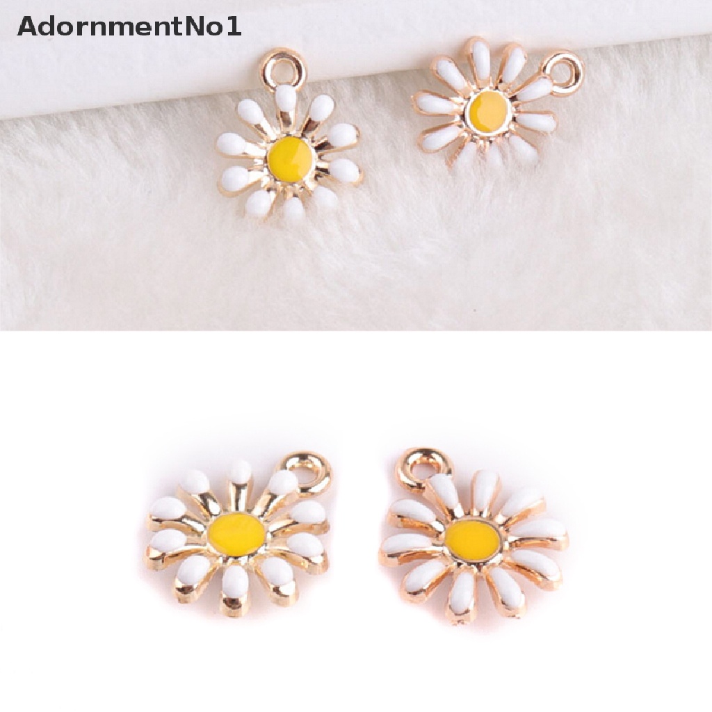 (AdornmentNo1) 10pcs / Set Liontin Bentuk Bunga Matahari Bahan Alloy Untuk Kerajinan Tangan DIY