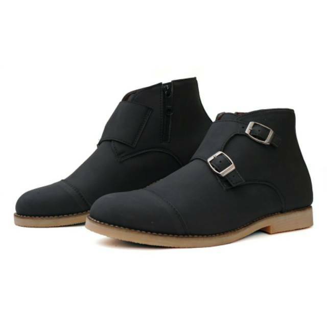 [Magneto] Sepatu Boots Pria Resleting Samping Casual Murah