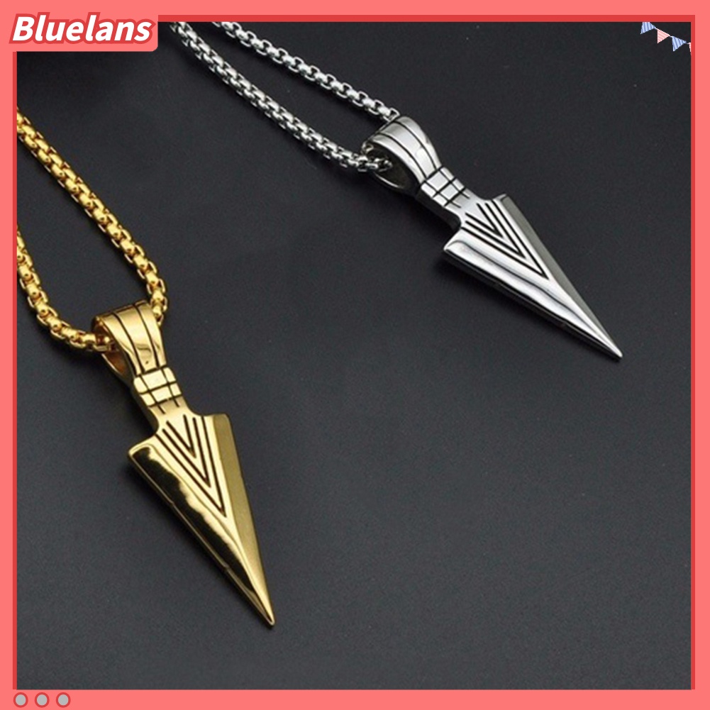 Bluelans Fashion Men Arrow Head Pendant Necklace Street Party Long Chain Jewelry Gift