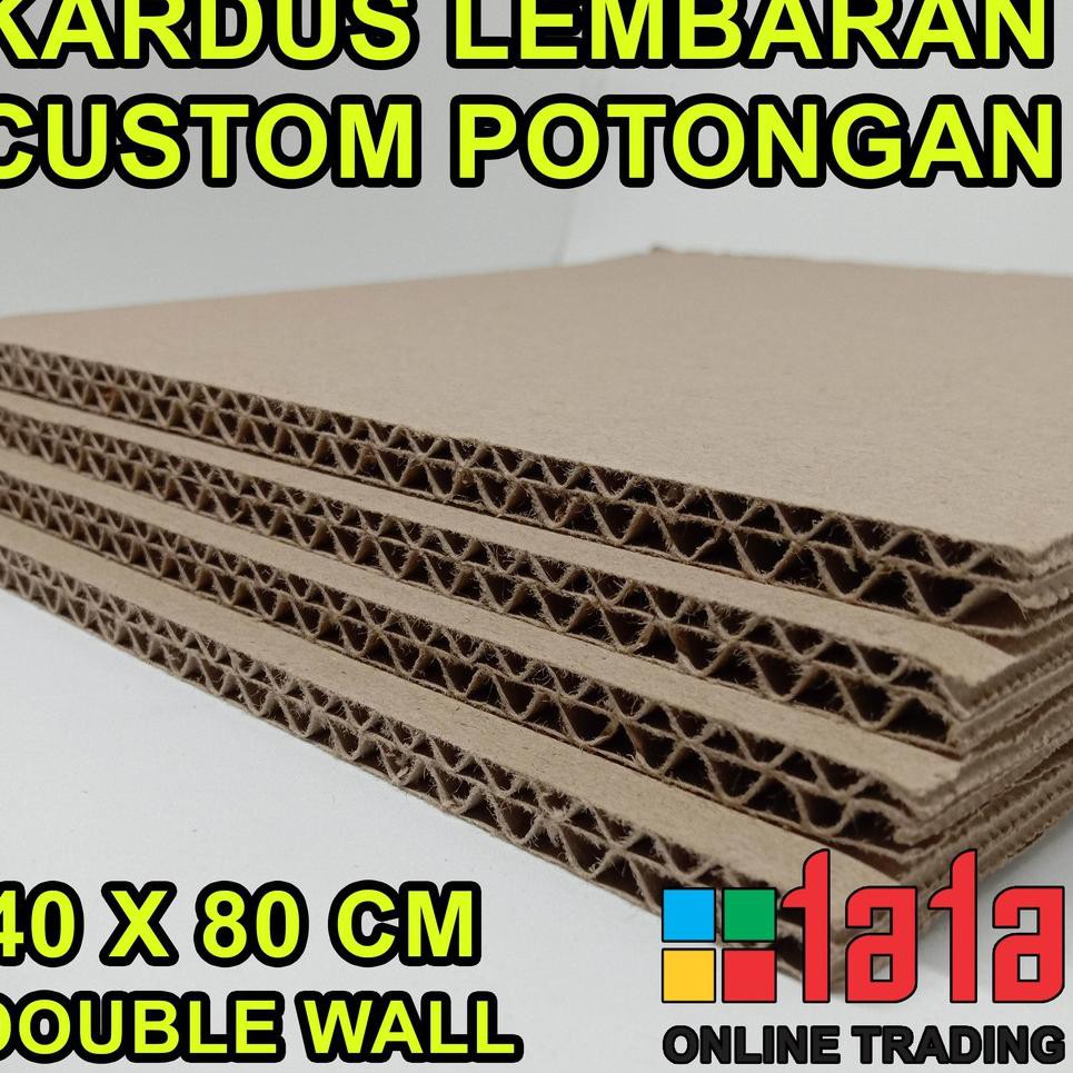 

（DIKIRIM DARI JAKARTA） Kardus atau Karton Lembaran Potongan Corrugated Sheet Double Wall Ukuran 40x8