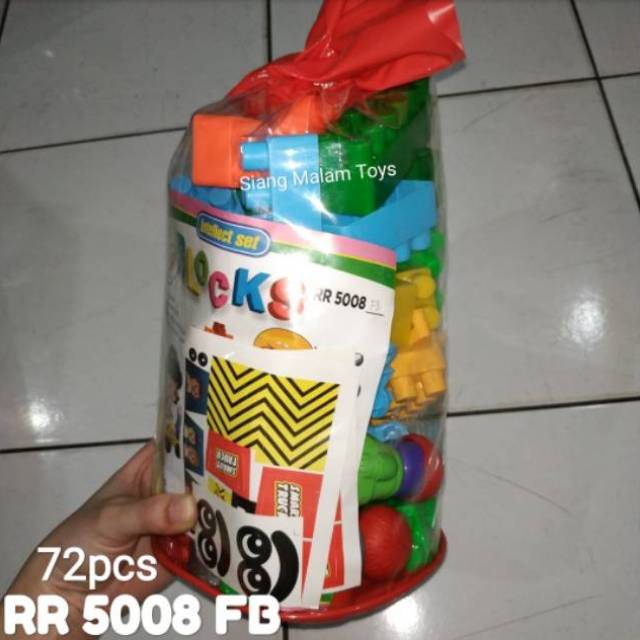 Blok lego bricks mainan balok besar isi banyak pakai tas