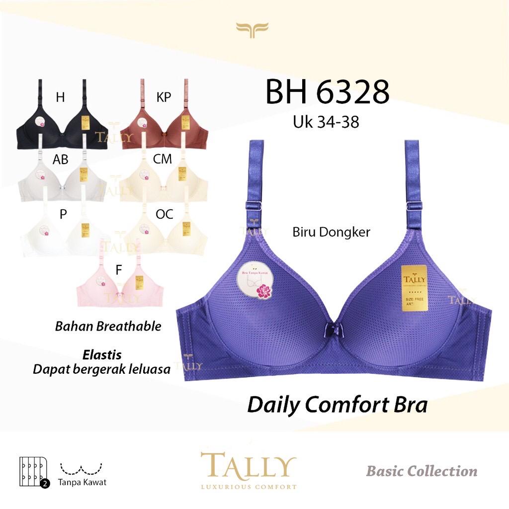 BH BRA TALLY 6328 / Bh Harian Tanpa Kawat Busa Tipis Nyaman Dipakai CUP B TALLY 6328 TIPIS DAN NYAMNA SIZE 34 36 38 - ARA98STORE