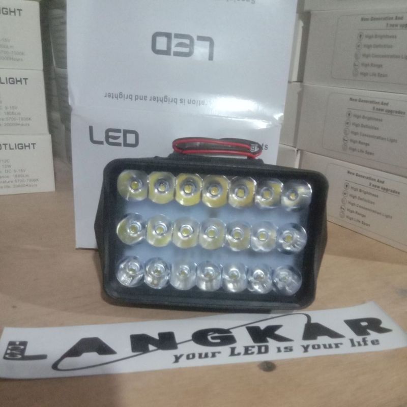 Led Tembak Bar Kendraan Motor 12V 6Led 8Led 12Led 15led 16Led 21Led 30Led-21Led