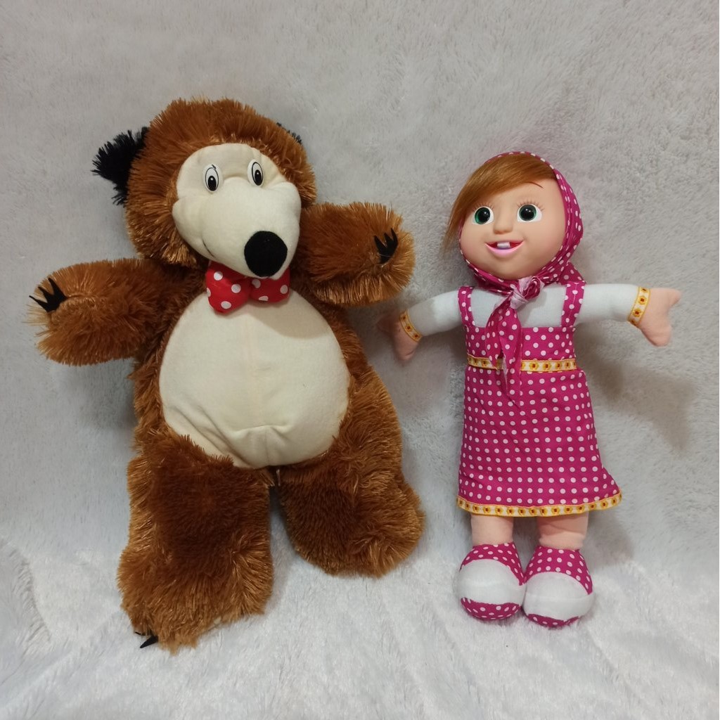 boneka sepasang marsha POLKADOT and the bear MISKA M