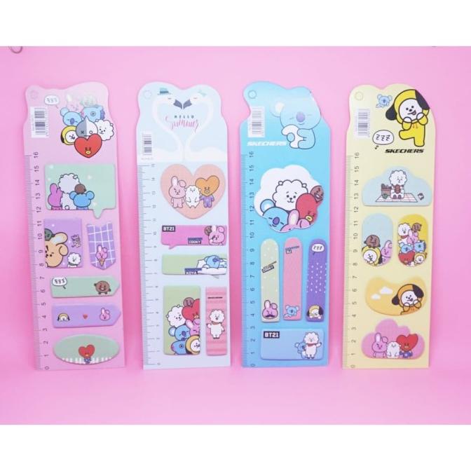 

sticky notes penggaris BT21 VERSI 2 edisi ke dua stiker tempetl