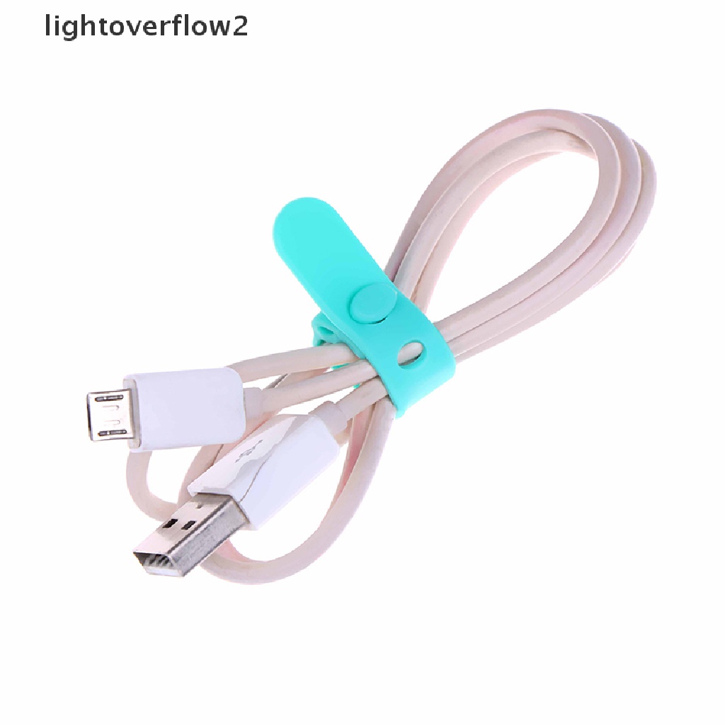 (Light2) 4pcs Penggulung Kabel Bahan Silikon