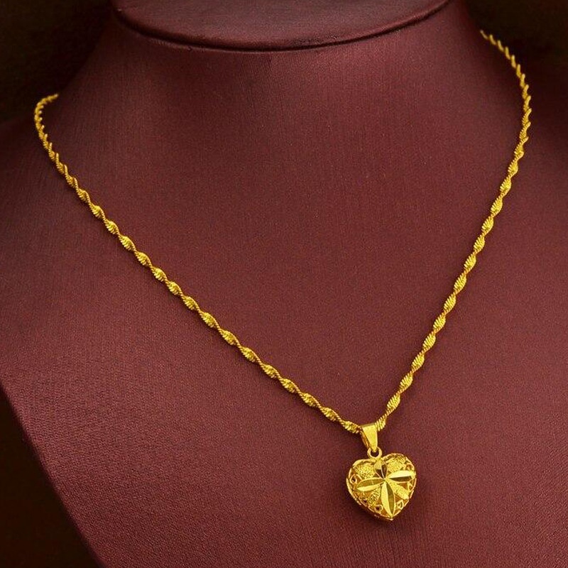 Kalung Wanita Bentuk Hati Emas 24K Pendant