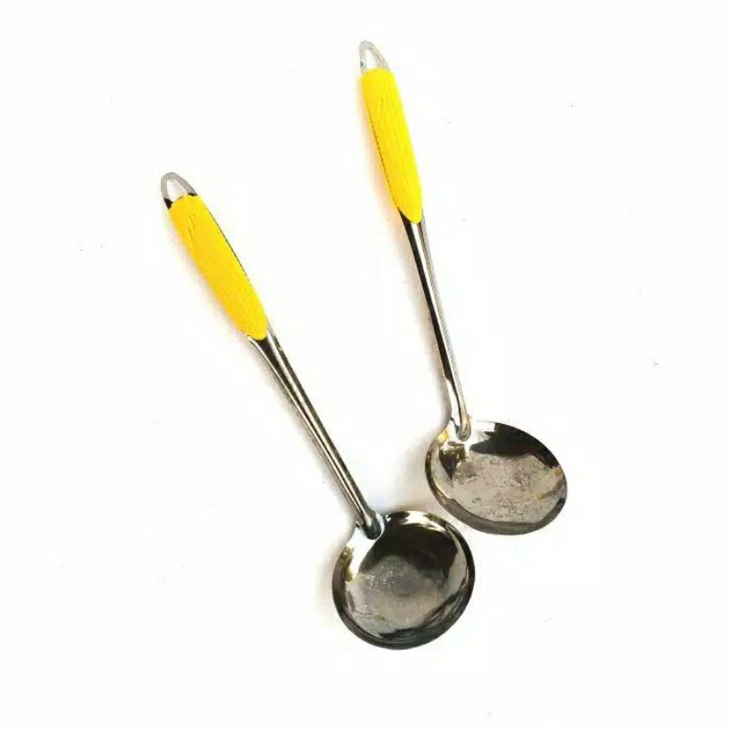 Hot item 2 pcs Irus jagung dan centong sayur motif jagung stainles steel