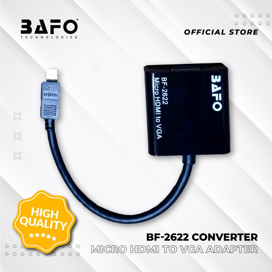 Converter Micro HDMI to VGA Bafo BF-2622 With Audio Adapter