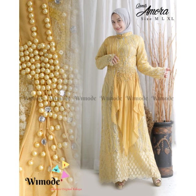 Gamis Amora  Payet Mutiara Free Masker Original Butik