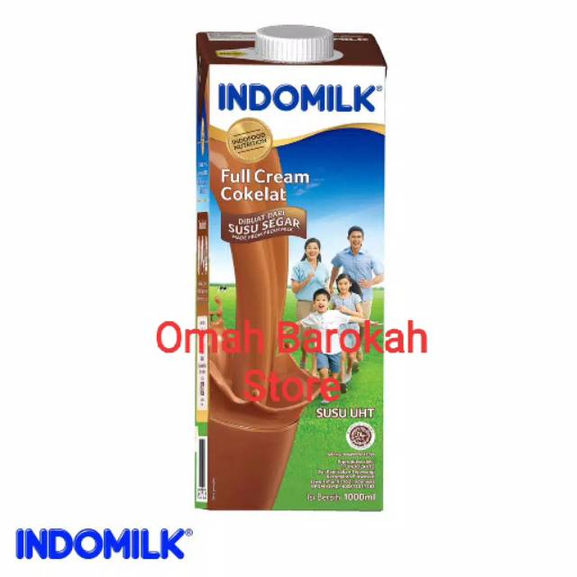 SUSU CAIR INDOMILK FULL CREAM RASA COKLAT 1Liter