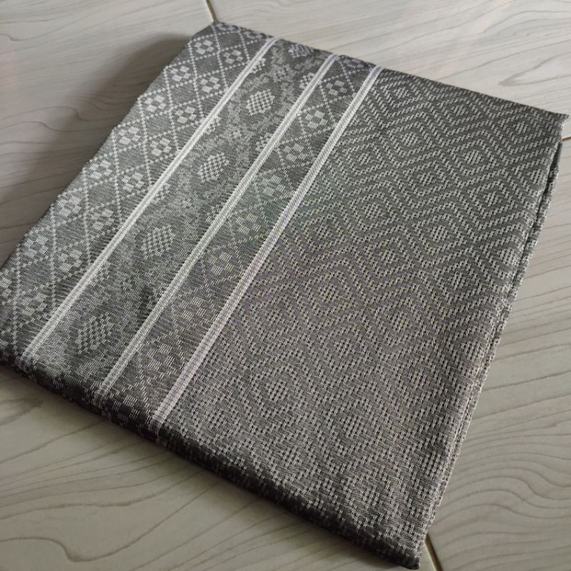 Kemeja Songket Abu abu | Hem Tenun Songket Grey | Kemeja Tenun Abu abu