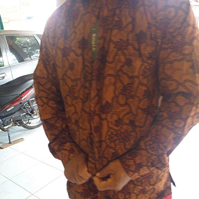 Risna Batik Krb Bunga Daun Biru Kemeja Batik Pria Lengan Panjang Primis Premium Exclusive