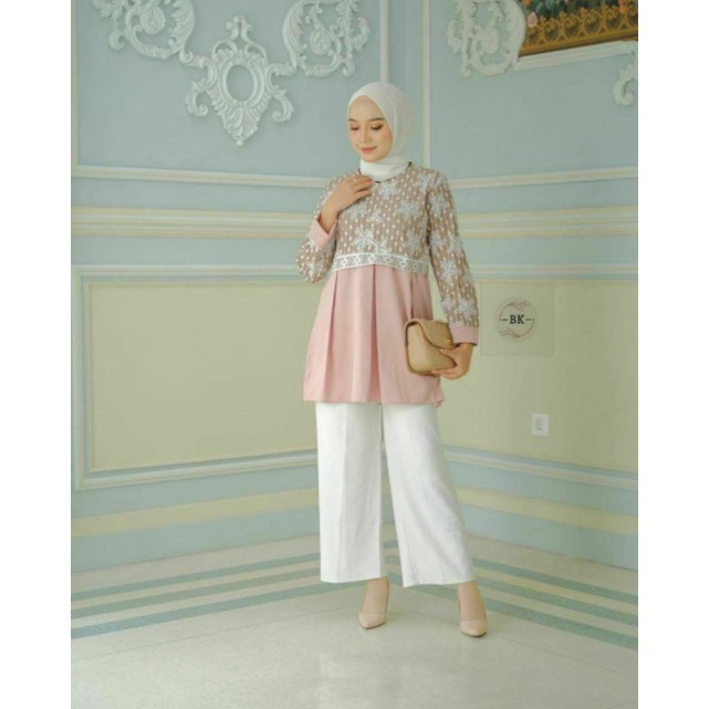 BLOUSE BATIK MODERN SOFTCOLOR MIX MOSCRAPE | ATASAN WANITA | M-L-XL-XXL