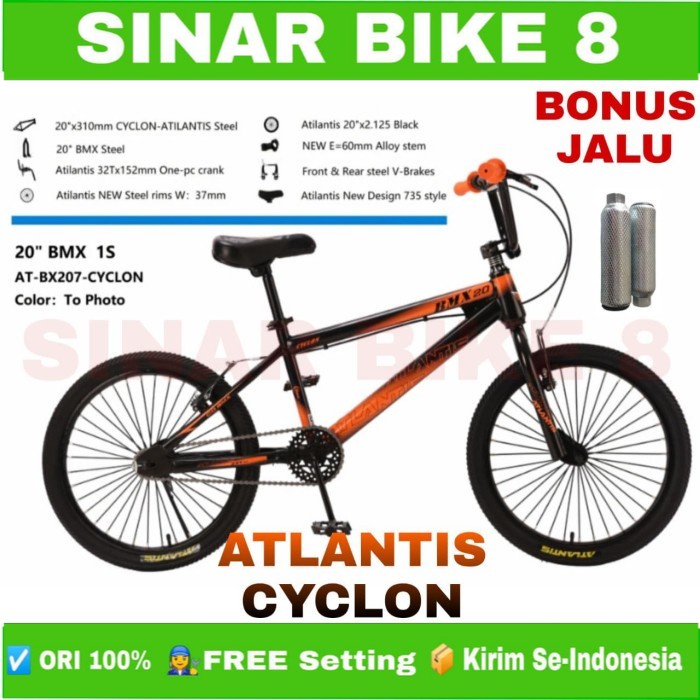 Sepeda Anak Laki Ukuran 20 Inch BMX ATLANTIS CYCLON