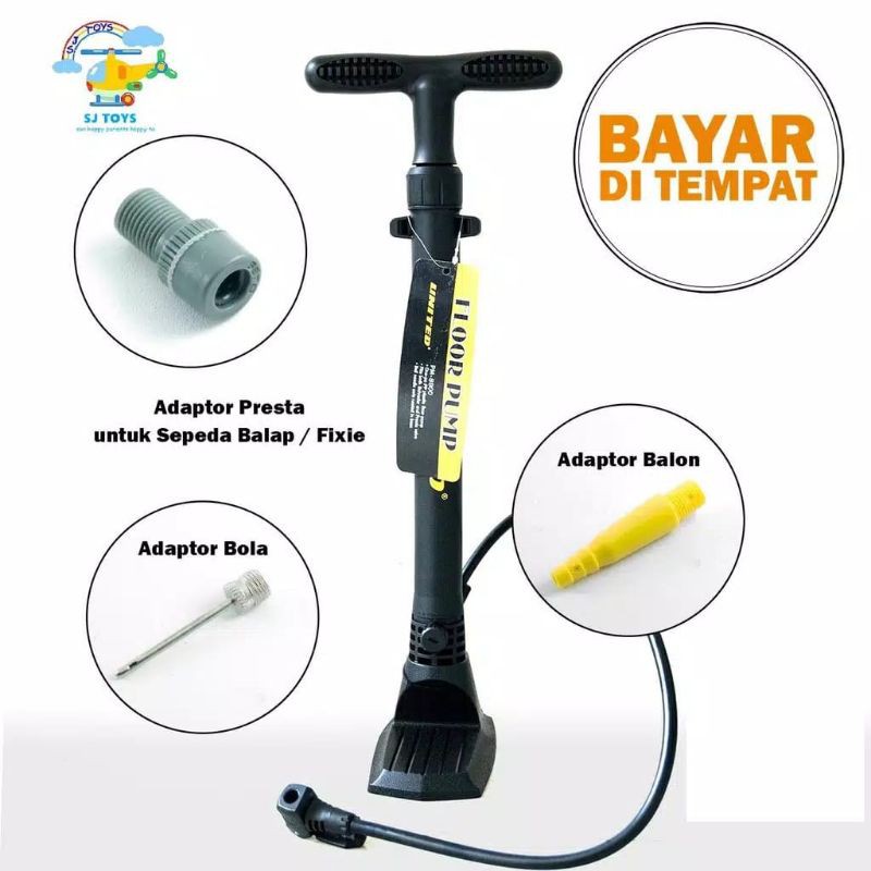 TERBARU 2021 Floor Pump Pompa Sepeda United PM 8800 PM-8800 PM8800 Pompa Angin Ban