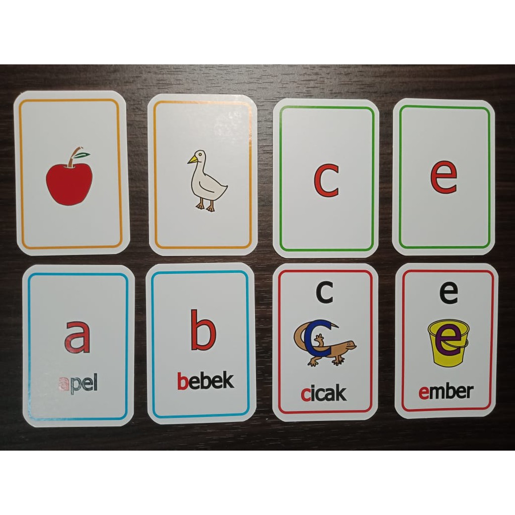 Kartu huruf / abjad / alfabet (cocok untuk anak dyslexia/disleksia)