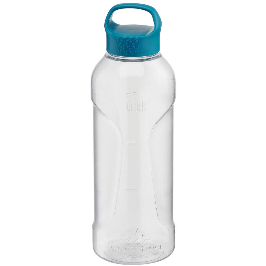 QUECHUA Botol Minum Transparan 0.8L Hiking Ringan