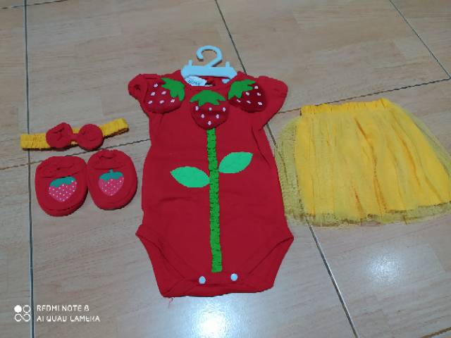 Baju Bayi perempuan Jumper set Rok bandana