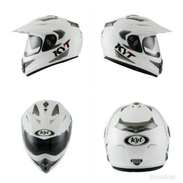 HELM KYT ENDURO SOLID WHITE HELM TOURING KYT ENDURO HELM SUPERMOTO KYT ENDURO HELM ADVENTURE KYT ORI