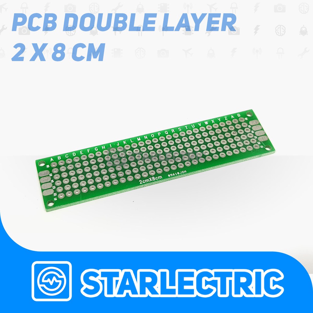 PCB lubang Double Layer Through Hole 2X8 cm FR4 Prototype Dua Sisi