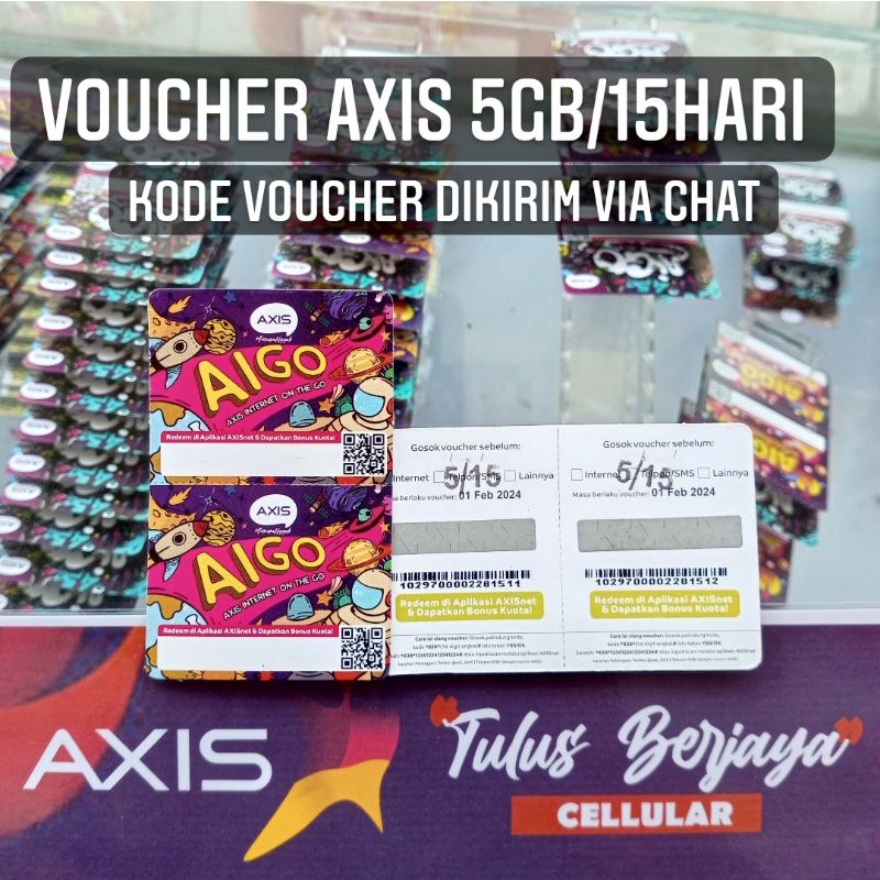 VOUCHER AXIS 5GB/15HARI (KODE DIKIRIM VIA CHAT)