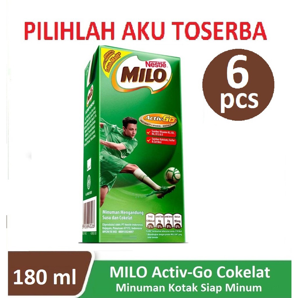 Jual Susu Milo 180 Ml Kotak Coklat Active Go Uht 1 Paket Isi 6 Pcs Shopee Indonesia 2883