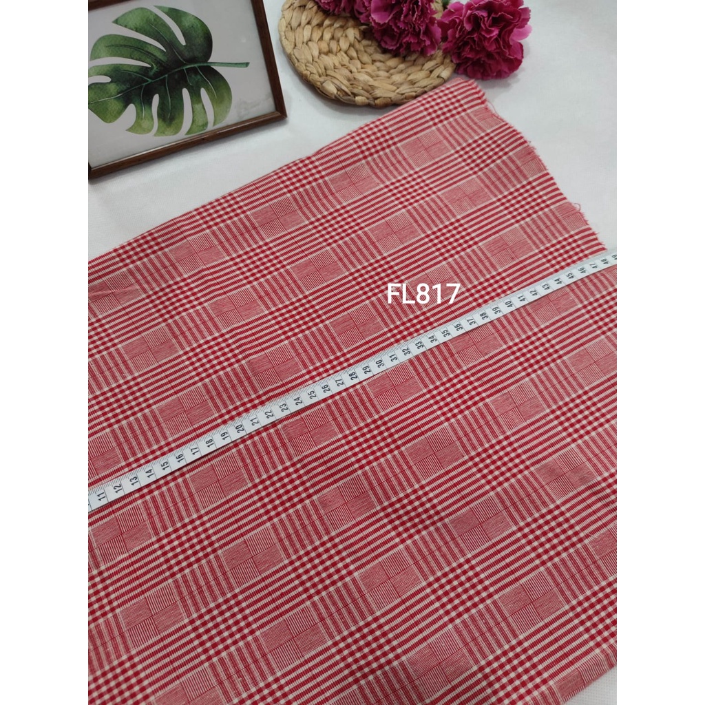 MERAH kain flanel bahan kotak katun yarndyed harga per 0.5meter/kain meteran happychild