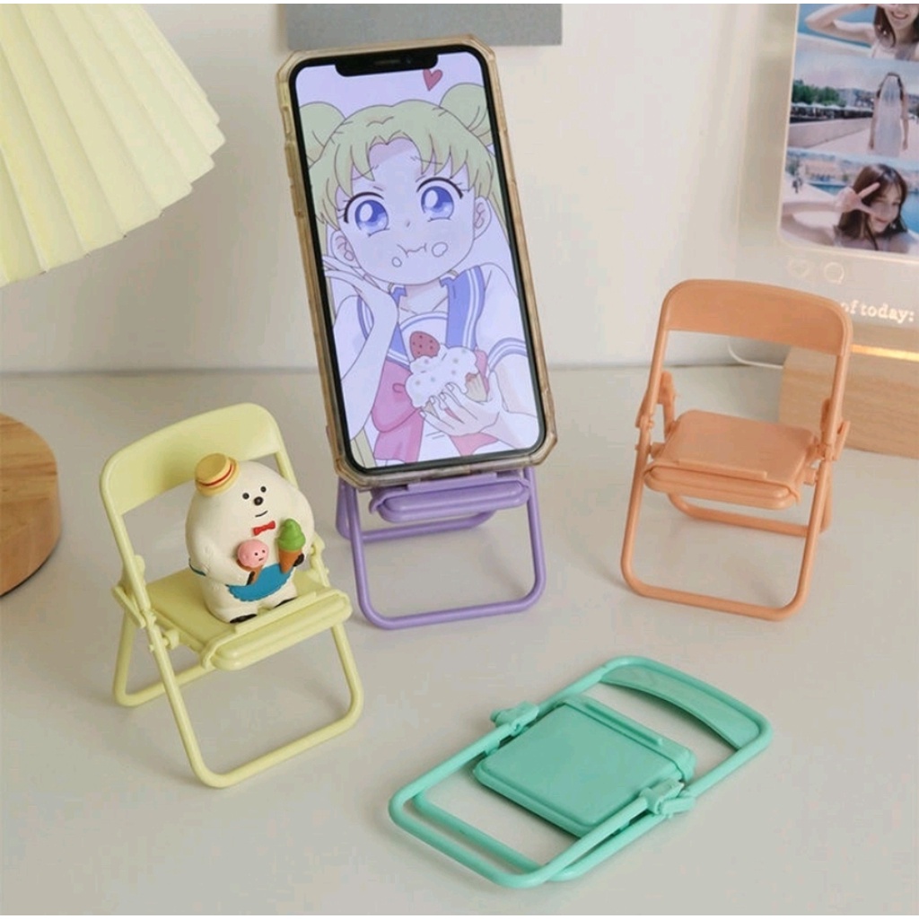 Stand Phone Holder Dudukan Hp Bentuk KURSI Lipat Folding