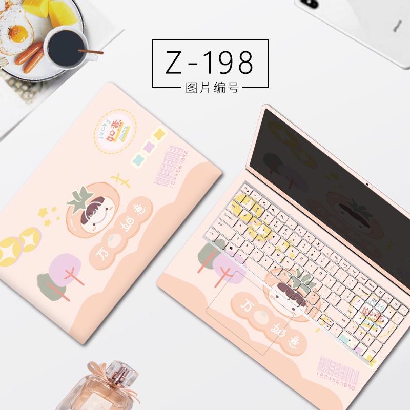 3 Pcs Stiker Pelindung Keyboard Laptop DELL Inspiron 16 7610 Vostro 15 3510 15 3511 Motif Print Kartun Warna Solid