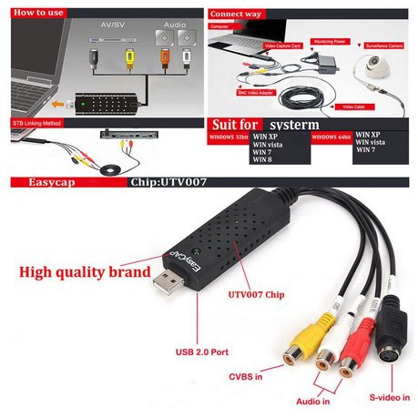 ITSTORE EasyCap Easy Cap Video Capture USB DVD AV Capture Video Card Adapter USB 2.0 Digital Easier Capture