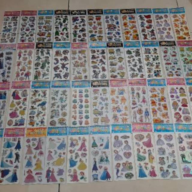 Stiker Anak Lucu Sticker Timbul Aneka Motif Murah Karakter