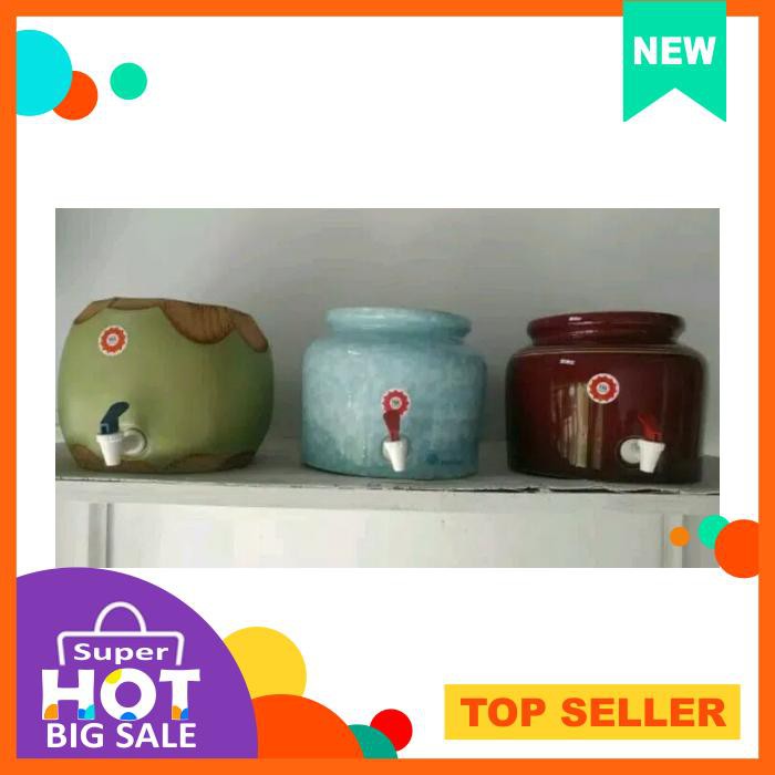 Dispenser Minuman - Guci Air/Guci Keramik Galon+Kaki Guci Steanless/Motif Polos/Wrn Random