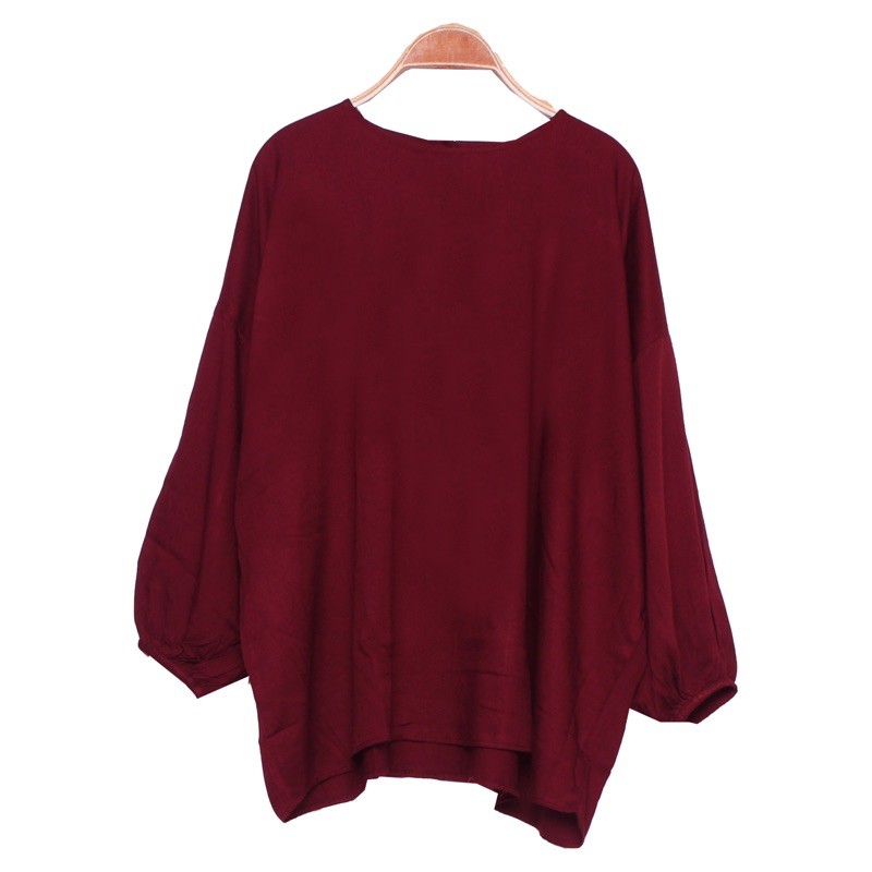 BLOUSE JUMBO RAYON TWILL-Maroon