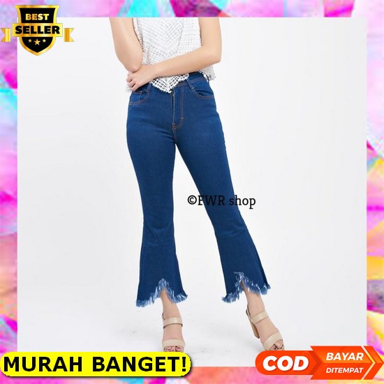 Celana Jeans Wanita Ripped Jeans High Waist Argentina Cewek Sobek Tidak Tembus Import By Jeansline /