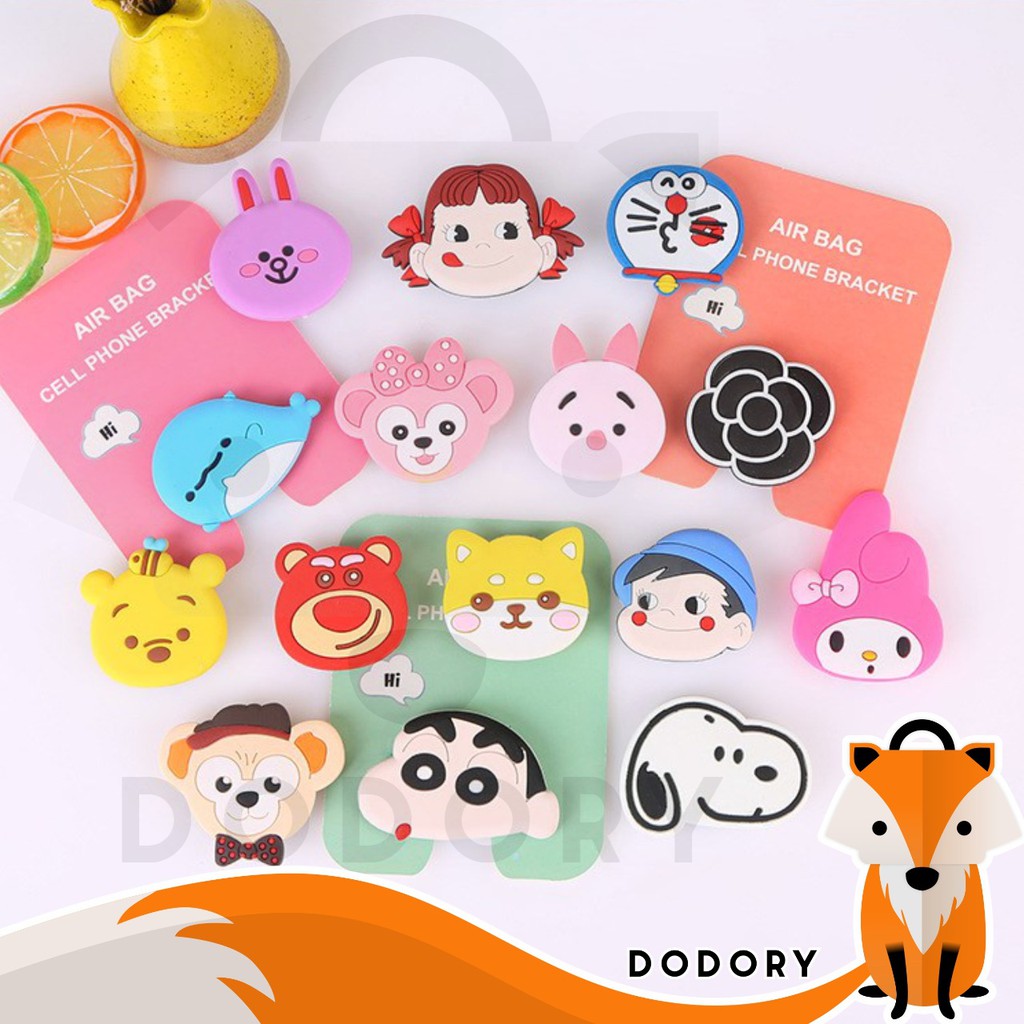 DODORY Popsocket Karakter HP Phone Holder Pop Socket Kartun PVC Griptok Handphone Docking Stand