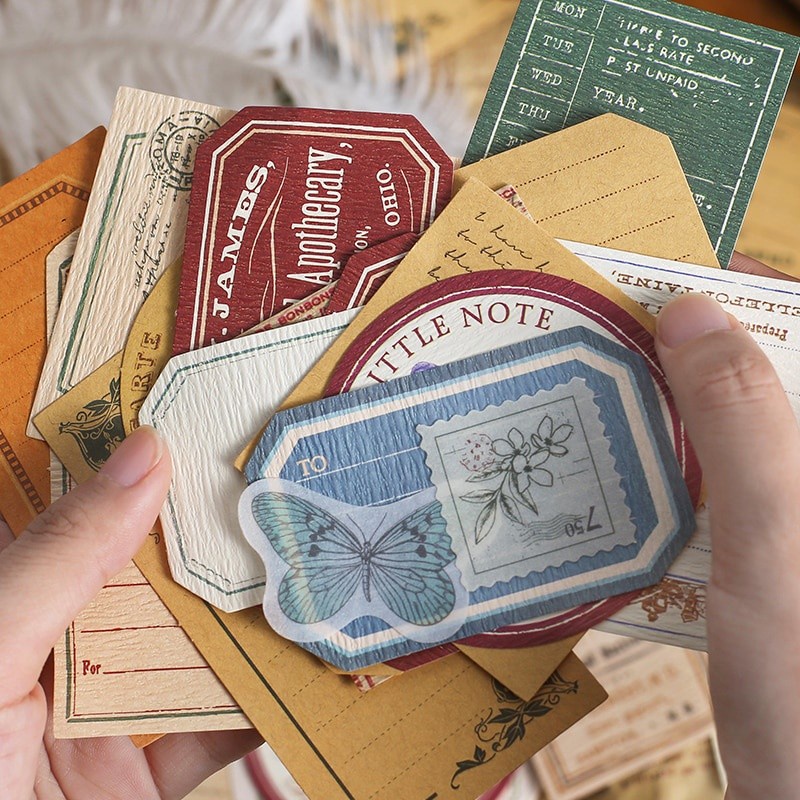 

60pcs ephemera kit mini journal kit scrapbook paper aesthetic